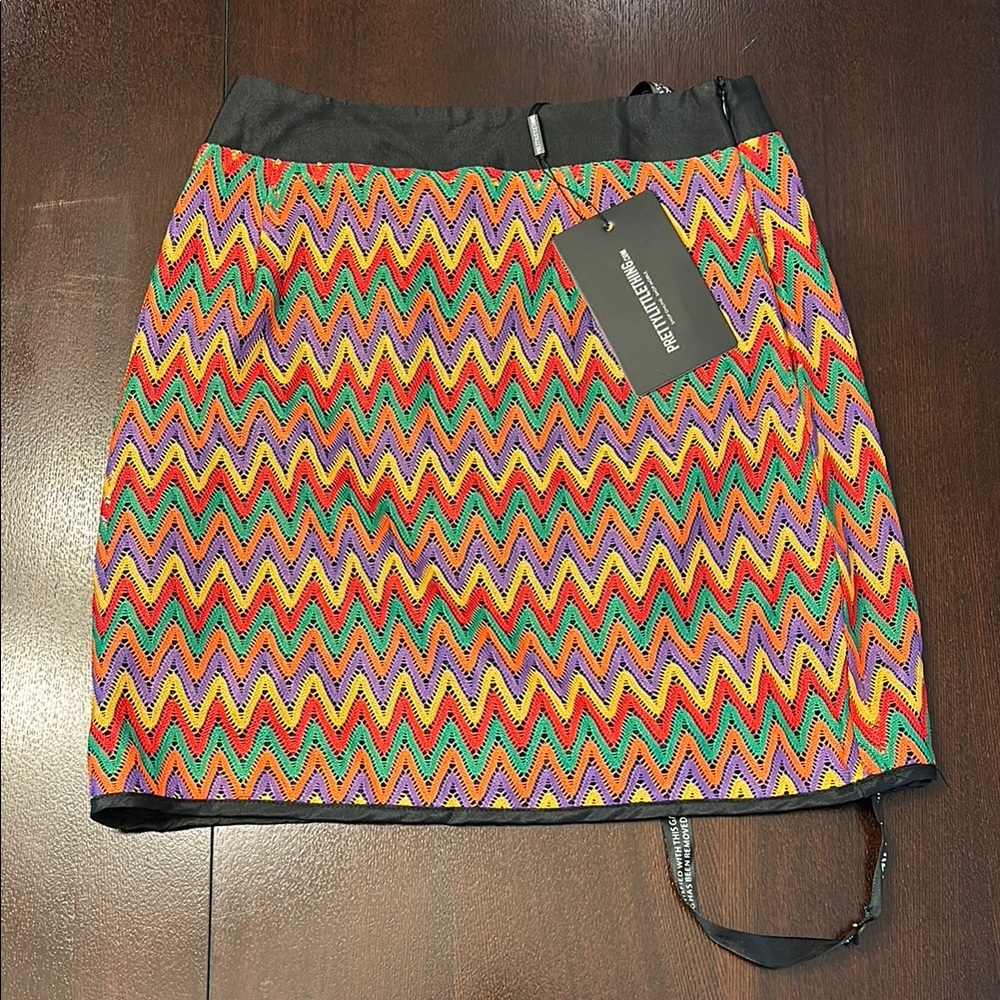 PrettyLittleThing Mini Skirt in Red and Green